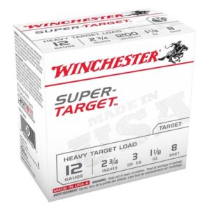 Winchester Super Target 12GA 2-3/4″ #8 Shot Heavy Target Load Shells 25RD TRGT12M8
